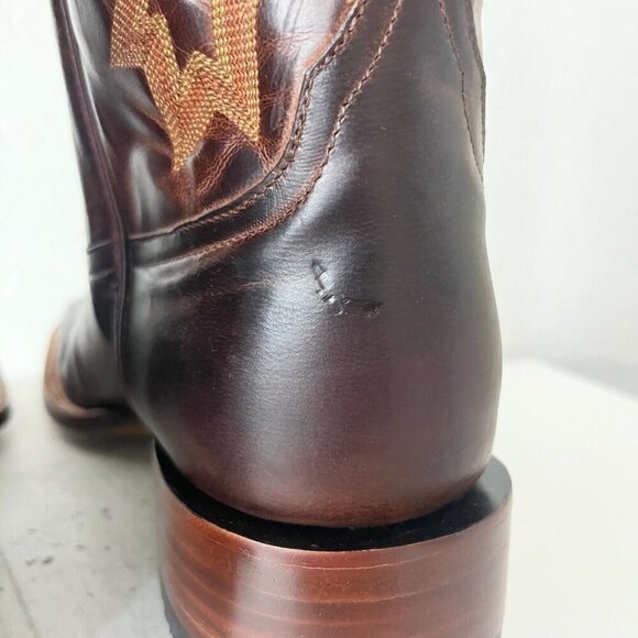 NEW Rod Patrick Mens Cowboy Boots 14.5B Perro Loco Brown Leather Soles Western - Picture 5 of 13